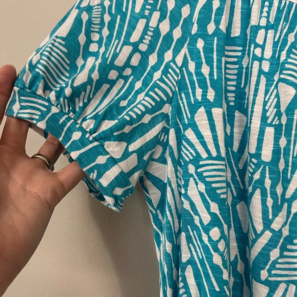 Alfred Dunner Women's Blue Patterned Top, Size PS - Picture 2 of 6